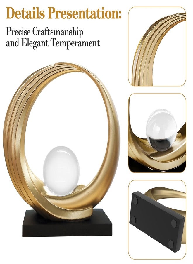 Dosker Golden Shelf Decor Statues,Coffee Table Modern Abstract Stripe Home Decor Sculpture,Desk Decor for Living Room,Office(Golden) - Image 3
